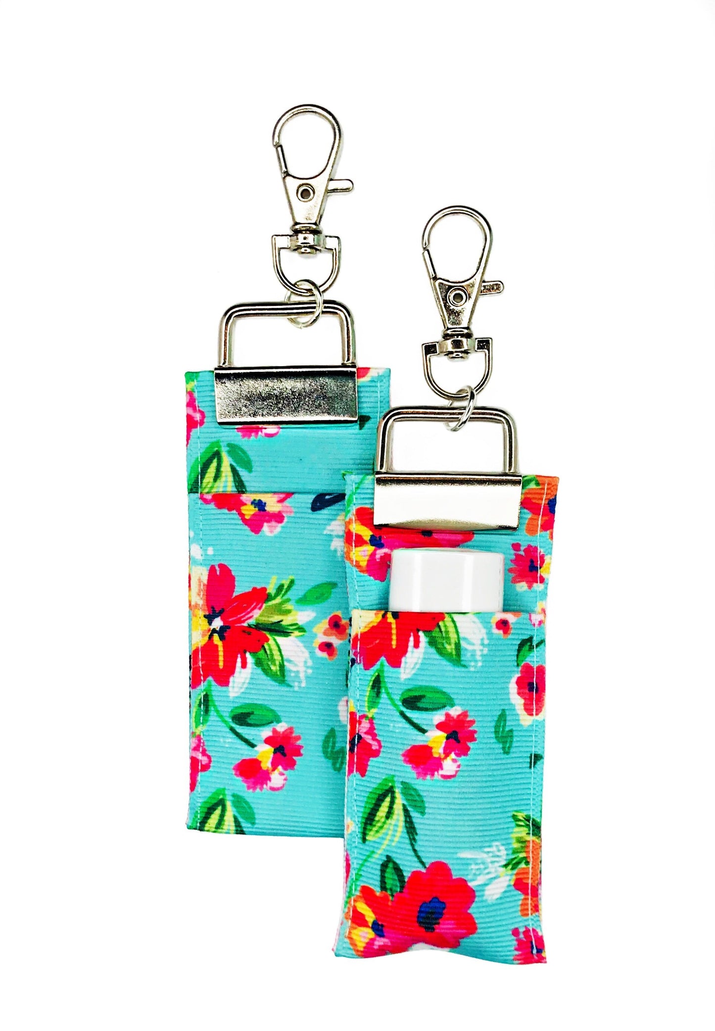 Floral on Aqua - Lip Balm Holder (Single)