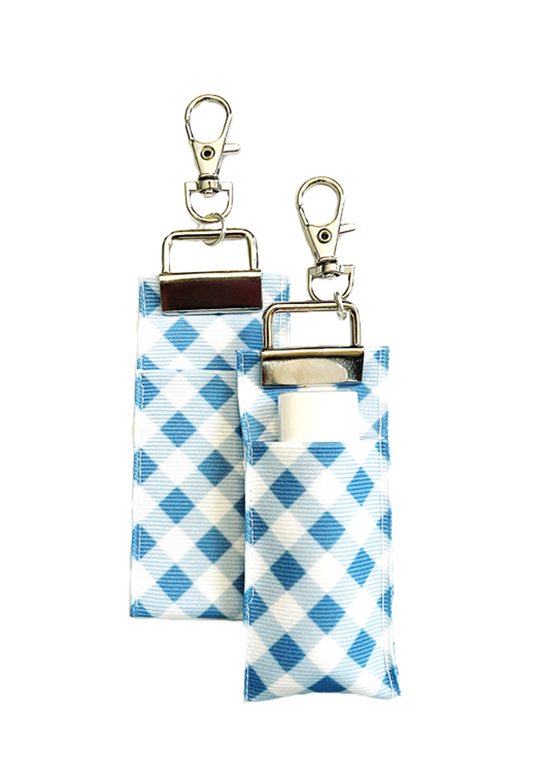 Gingham - Blue - Lip Balm Holder (Single)