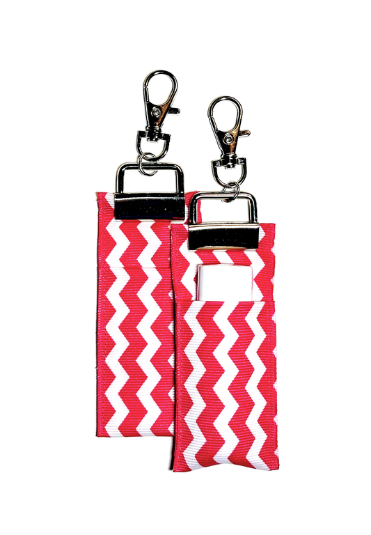 Chevron - Hot Pink - Lip Balm Holder (Single)