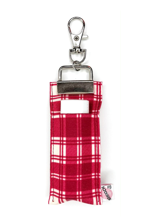 Fall Maroon Flannel - Lip Balm Holder
