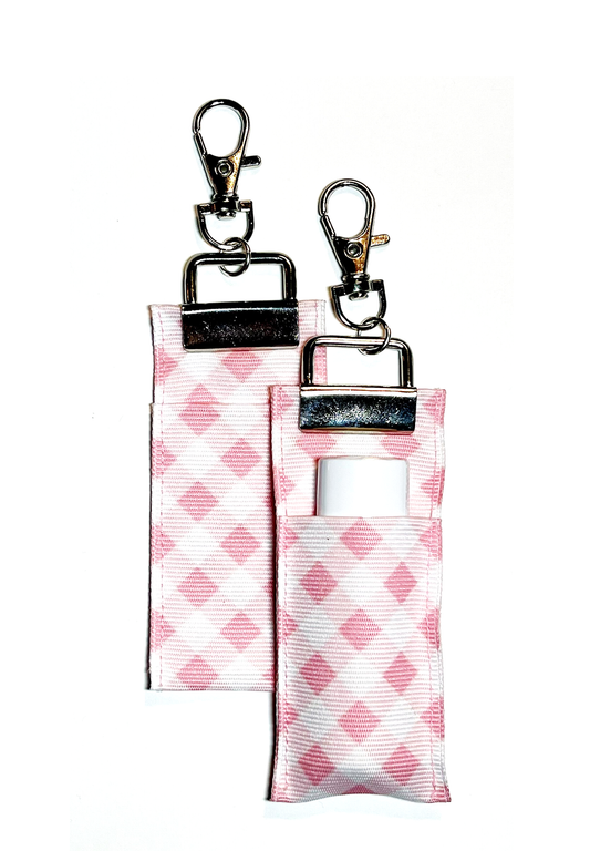 Gingham - Pink - Lip Balm Holder (Single)