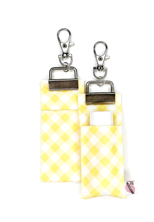 Gingham - Yellow - Lip Balm Holder (Single)