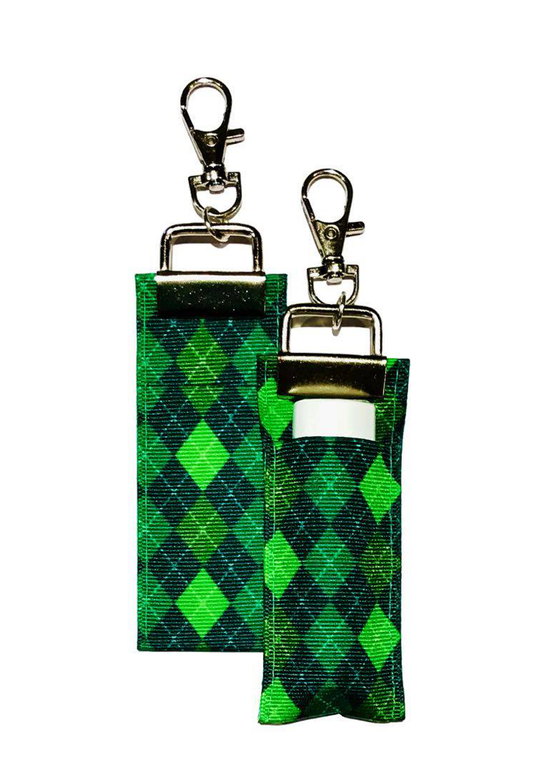 Green Argyle - Lip Balm Holder (Single)