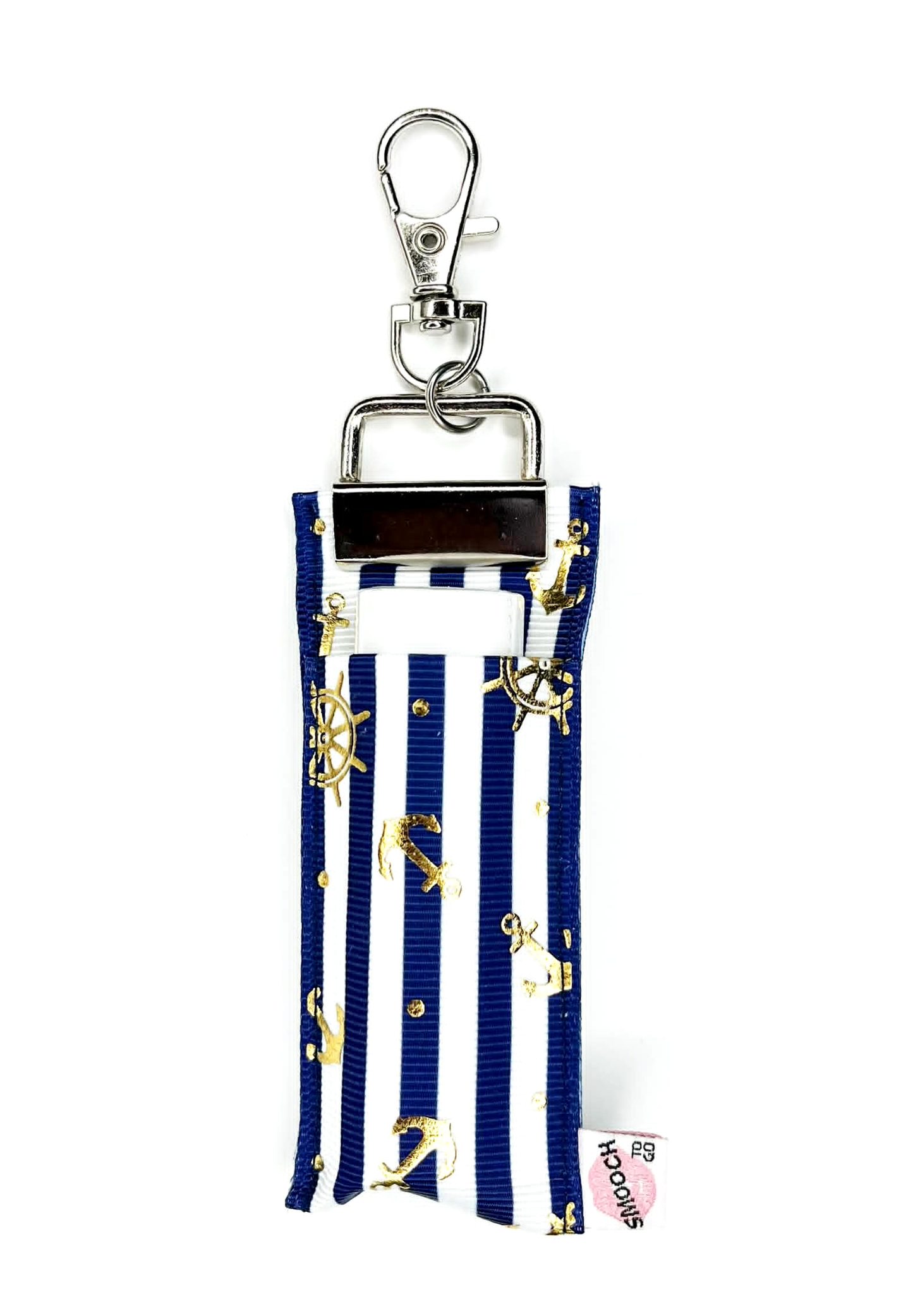 Nautical Stripes - Lip Balm Holder - Chic Striped Bag Charm