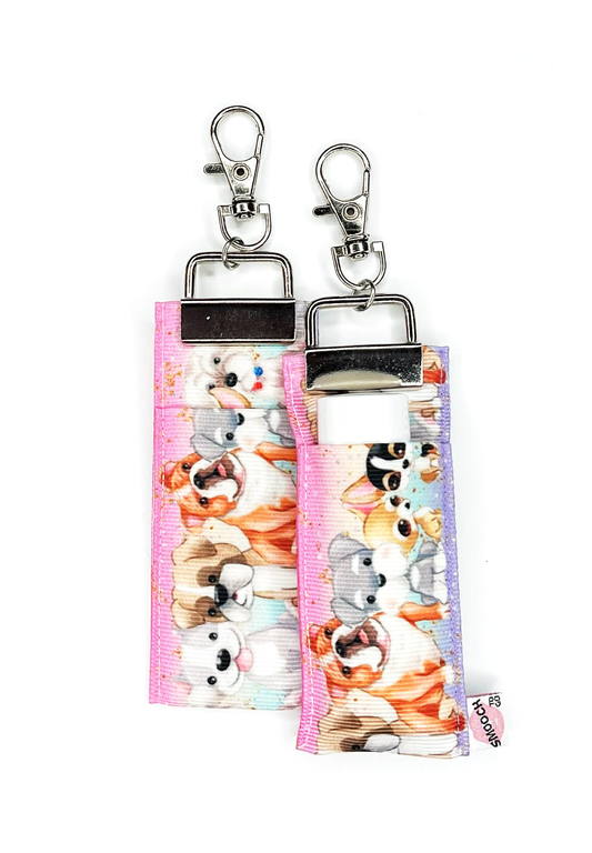 Pets - Dogs on Pink - Lip Balm Holder (Single)