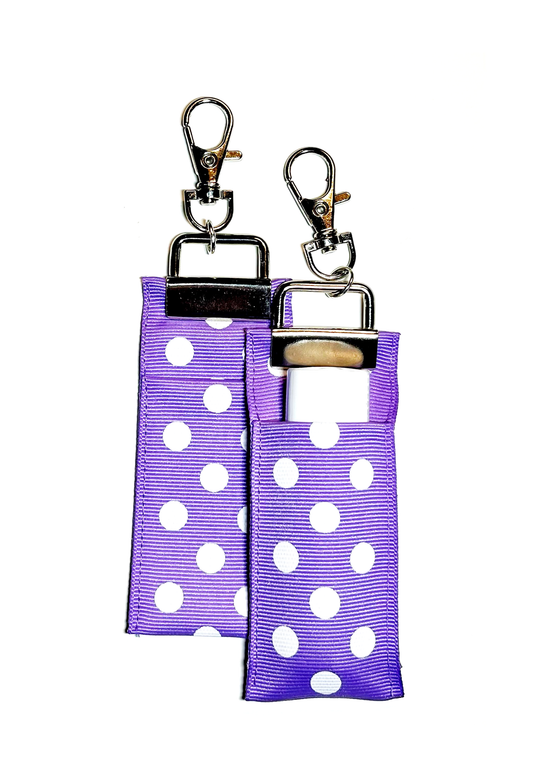 Polka Dot - Lavender - Lip Balm Holder (Single)