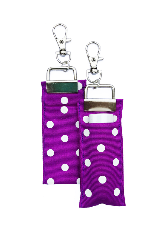 Polka Dot - Purple - Lip Balm Holder (Single)