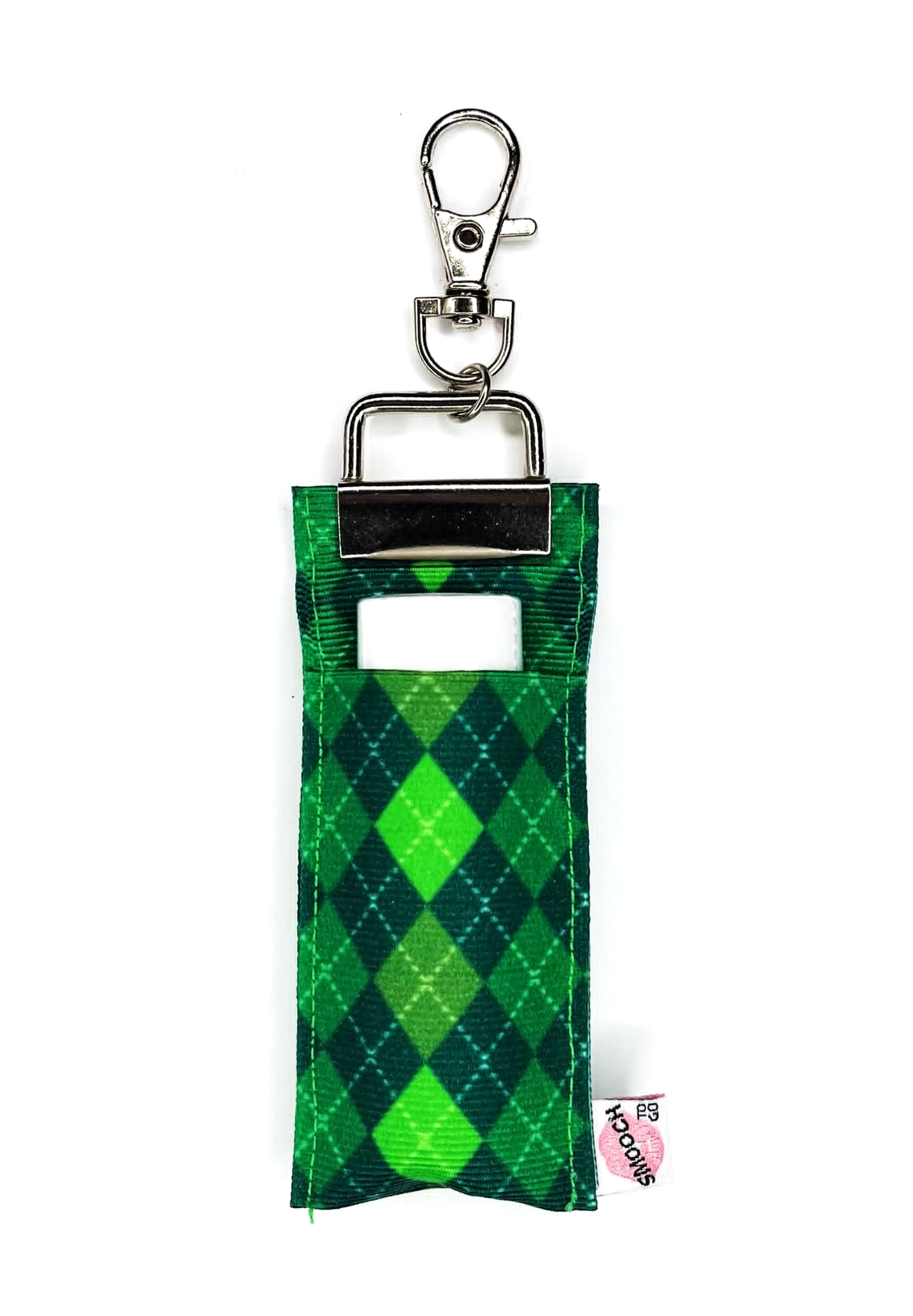 Green Argyle - Lip Balm Holder