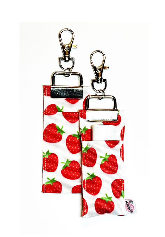 Strawberries on White - Lip Balm Holder (Single)