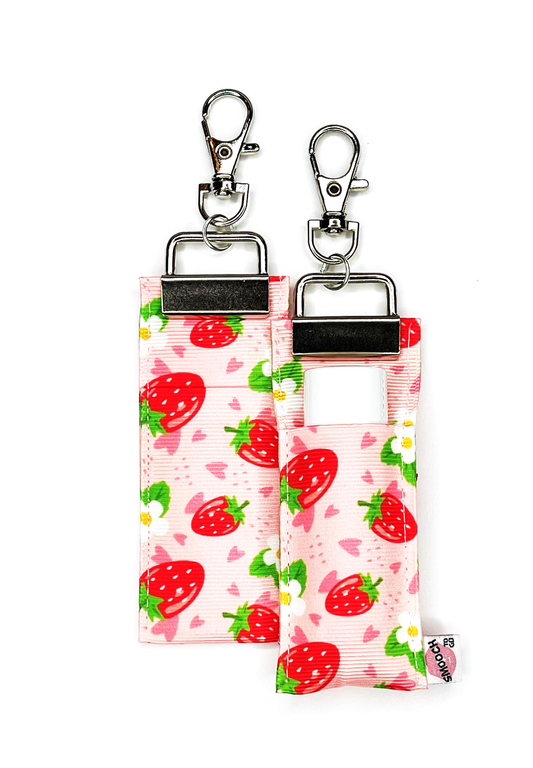 Strawberries on Pink - Lip Balm Holder (Single)